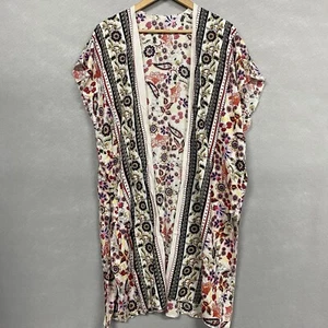 Lot of 2 Women’s One Size Kimono Swimsuit Cover Up Resort Wear Floral & Paisley - Picture 1 of 22
