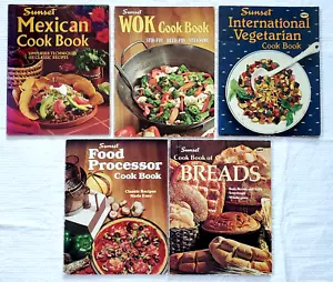 Vintage Sunset Recipe Cookbooks by Lane 1980s Lot of 5 Wok Breads Mexican - Foto 1 di 9