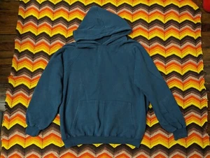 vtg 90s Foot Locker Faded Cozy Hoodie Sweatshirt men's XL navy blue gym run g413 - Picture 1 of 11