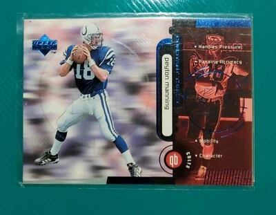 1998 Upper Deck PEYTON MANNING BLUE Constant Threat ROOKIE RC #CT2 - Image 1 of 2