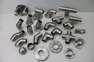 Edelstahl Steckverbinder für Rohr D 42,4mm - Fitting Bogen Geländer Verbinder - Bild 1 von 36