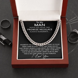 To My Man sentimentales Geschenk, bedeutungsvoller Freund kubanisches Glied 18" Kette Halskette - Bild 1 von 10