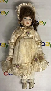 Bradley’s Collectibles Ltd Edition Porcelain Doll 1994 235 brown hair green eyes - Picture 1 of 9