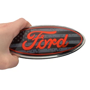 2pcs US FLAG Logo Front Grille Badge + Rear Tailgate Emblem Ford - Picture 1 of 5