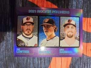 2022 Topps Heritage Purple Chrome #72 Mike Baumann, Zac Lowther, Spenser Watkins - Picture 1 of 2