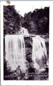 SAWKILL FALLS Milford, Pennsylvania PA RPPC cascada - Postal - Imagen 1 de 2
