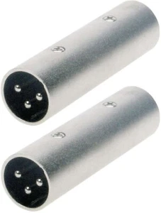 2x ADAM HALL XLR Adapter 3-pol male männlich / XLR male Stecker Audio Verbinder - Picture 1 of 9