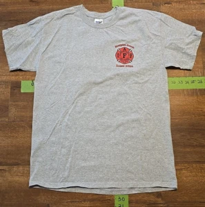 Newport Beach Firefighters Local 3734 Graphic Pink Logo T-shirt Size Large Gray - Picture 1 of 5