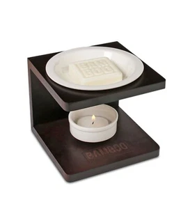 Heart & Home Bamboo Wax Melt Dark Wood Warmer, Melts, Tealights - Picture 1 of 17