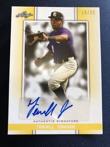 TERVELL JOHNSON 2019 Leaf Perfect Game PG Yellow AUTO /25 GA TECH