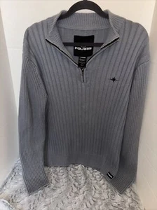 Polaris Mens Gray Long Sleeve 1/4 Zip Pullover Sweater Size Large - Picture 1 of 4
