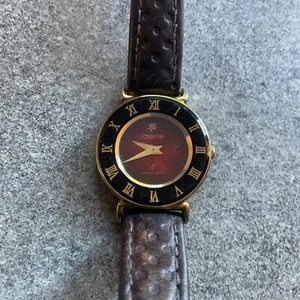 Vintage Jowissa Swiss Made Womens Watch 24mm Gold Tone Case W/Red Dial Bin Q - Picture 1 of 6