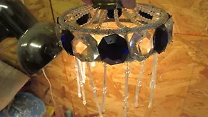 Antique Beaded Light Shade & Prisms No. 1 - Picture 1 of 3