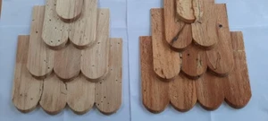 100 Buchenchindeln Holzschindeln Dachschindeln Holzschindel 5x15 rund - Bild 1 von 1