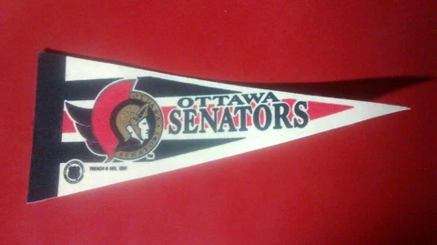 1991 Ottawa Senators Pennant Banner by Trench NHL 1st Edition  9" x 3 3/4" Cover
