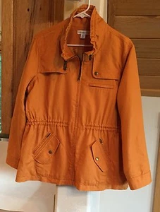 Coldwater Creek Size P16 Lined Jacket Pumpkin Orange 5 pockets Zipper Front - Picture 1 of 6