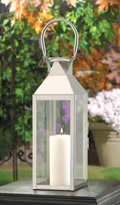 Silver Stainless Steel Manhattan Candle Lantern Wedding - Image 1 of 4
