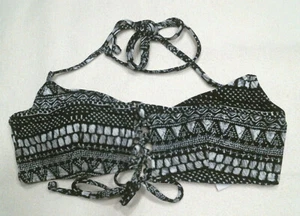 Joe Boxer Bikini Top Bralette, Sahara, Black/White, Criss-Cross, Reg Sizes, NWT  - Picture 1 of 2