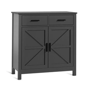 Modern Storage Cabinet with Drawer Farmhouse Sideboard Buffet Cabinet Barn Doors - Picture 1 of 11