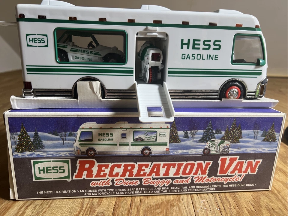 Hess 1998 Toy Truck RV Recreation Van with Dune Buggy & Motorcycle NEW Camper - Image 1 of 4