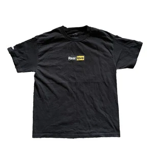 Herren T-Shirt Real Love Paradise Größe Large L Grafik PH Logo Schwarz Kurzarm - Bild 1 von 4