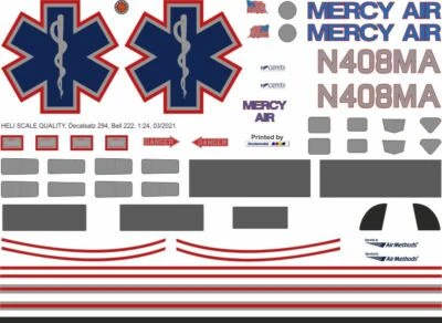 Decalcomania 294 Bell 222 Mercy Air N408MA - Bild 1 von 2