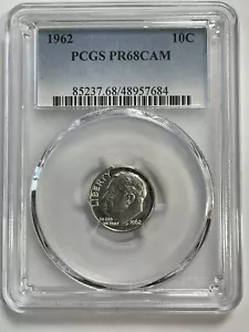 1962 Roosevelt Silver Proof Dime PCGS PR68CAM! 90% Silver  - Picture 1 of 4