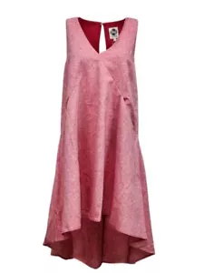 HoodLamb Women's Red Pocket A-Line Hemp Dress 420 NWT - Picture 1 of 1
