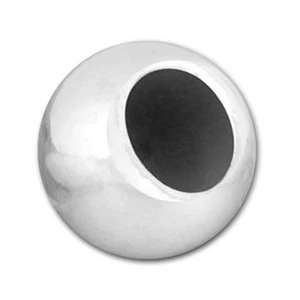 50-Large Hole 6mm Silver Beads. Sterling Silver .925 Polished Balls. Spacers. - Picture 1 of 1
