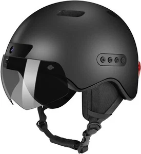 Smart Helmet w/ Action Camera LED Safety Light Auto Brake Turn Signal Bluetooth - Bild 1 von 12