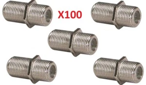 100x F Type Female Connector Screw Coupler Satellite Coaxial Cable Joiner AVS105 - Picture 1 of 5