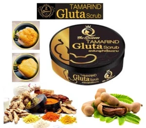 The Queen Tamarind Gluta Scrub 350g. Turmeric Herbal Exfoliate Bright Shine Skin - Picture 1 of 9