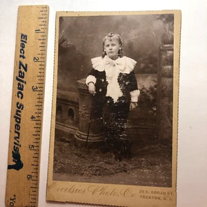 Young Girl, Unusual Outfit , c1870s, Cabinet Photo, #CP560 - Picture 1 of 2