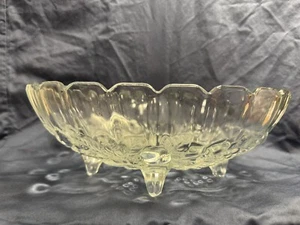 Vintage 70er Jahre Indiana Glas große ovale Ernte Herzstück Obstschale - Bild 1 von 11