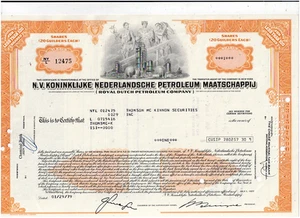 Royal Dutch Petroleum Co, 1979, 1 share orange, top-brand, VF - Picture 1 of 1
