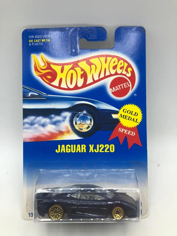 Hot Wheels Jaguar Xj220 Collector #203 Lwgd MINT on 1991 Card 13579 Dark Blue