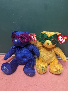 2er Set Ty Beanie Baby Karneval Bären - Bild 1 von 11