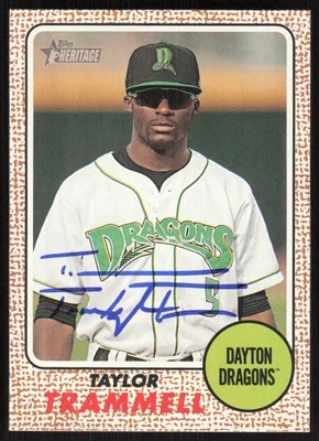 2017 Topps Heritage Minor League Taylor Trammell Auto Dragons #102 To Tom B Card - Image 1 of 2