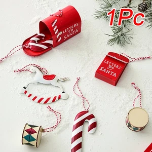 Vintage  Metal Christmas Tree Hanging Pendant Wrought Iron Santa Claus Ornaments - Picture 1 of 25