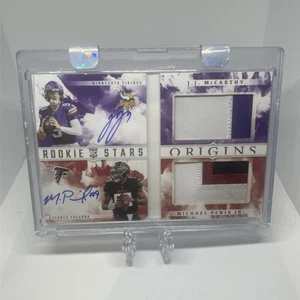 2024 Origins Football JJ MCCARTHY MICHAEL PENIX Rookie On Card Patch Auto /49 - Picture 1 of 2