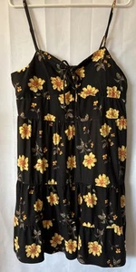 No Boundaries Sommerkleid Junior 2XL schwarz Blumenmuster Träger - Bild 1 von 6