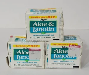 Jergens Aloe & Lanolin Bar Soap Skin Conditioning 3 Two Packs 3.5 oz Bar NEW VTG - Picture 1 of 12