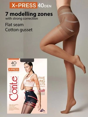 Conte X-PRESS 40 Den Shape Control with Modeling Shorts Semi-Sheer Pantyhose - Bild 1 von 4