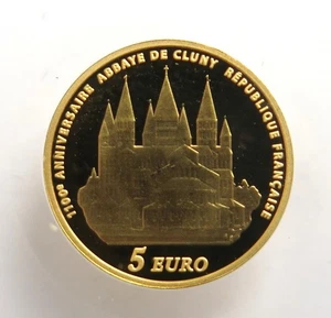 [R3963] 5 Euro 2010 Oro, Francia, Abbaye De Cluny, Mintmaster, Prima Emissione - Imagen 1 de 8