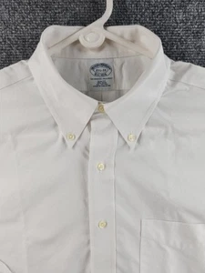 Brooks Brothers Non-Iron White Cotton Button-Down 15.5 33 Slim Long Sleeve Mens - Picture 1 of 19