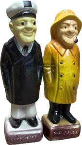 Vintage Old Salty And Captn Pepper 6" Plastic Salt and Pepper Shakers Vintage HK - Picture 1 of 12