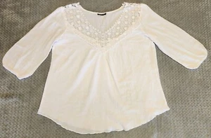 Spense ~ Women's Long Sleeve Top ~ Size XL ~ White ~ Lace - Picture 1 of 8