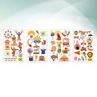  12 Sheets/Pack Circus Theme Temporary Tattoos Waterproof Self-adhesive Stickers