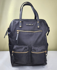 Tutilo New York Black Nylon Tech Tote Backpack, Padded Pocket Structured Opening