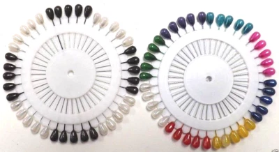 Lote de (2) Conjuntos de (40) Alfinetes de Hijab Pequenos: (1) Preto e Branco e (1) Várias Cores - Imagem 1 de 3